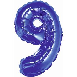 Godan / balloons Balónek fóliový "Číslo 9", modrý, 35 cm KK