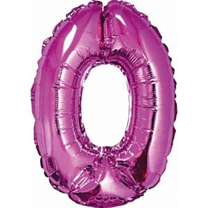 Godan / balloons Balónek fóliový "Číslo 0", růžový, 35 cm KK