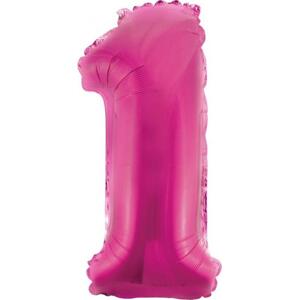 Godan / balloons Balónek fóliový "Číslo 1", růžový, 35 cm KK