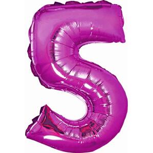 Godan / balloons Fóliový balónek "Číslice 5", růžový, 35 cm KK