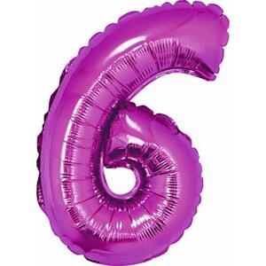 Godan / balloons Fóliový balónek "Digit 6", růžový, 35 cm KK