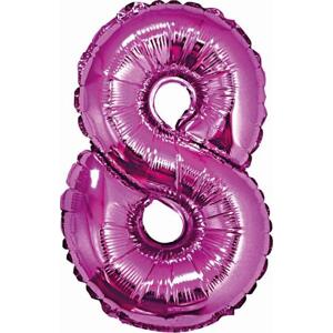Godan / balloons Fóliový balónek "Číslice 8", růžový, 35 cm KK