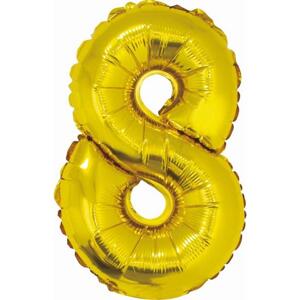 Godan / balloons Fóliový balónek "Number 8", zlatý, 35 cm