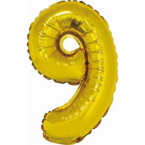 Godan / balloons Fóliový balónek "Number 9", zlatý, 35 cm