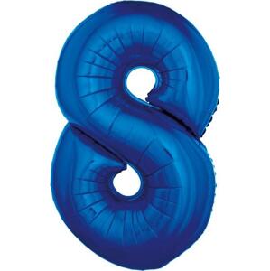 Godan / balloons Fóliový balónek "Number 8", modrý, 92 cm