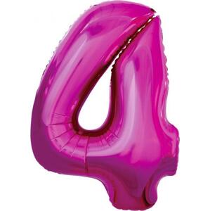 Godan / balloons Fóliový balónek "Number 4", růžový, 92 cm
