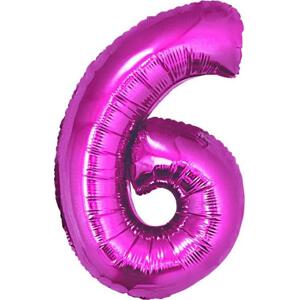 Godan / balloons Fóliový balónek "Number 6", růžový, 92 cm