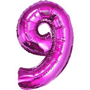 Godan / balloons Fóliový balónek "Number 9", růžový, 92 cm