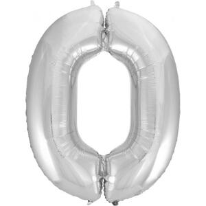 Godan / balloons B&C fóliový balónek "Digit 0", stříbrný, 92 cm