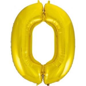 Godan / balloons B&C fóliový balónek "Number 0", zlatý, 92 cm