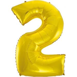 Godan / balloons B&C fóliový balónek "Digit 2", zlatý, 92 cm