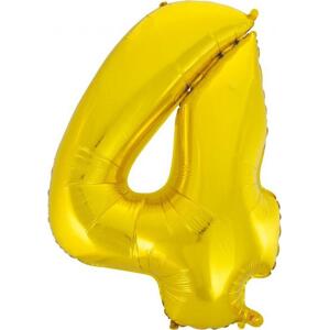 Godan / balloons B&C fóliový balónek "Digit 4", zlatý, 92 cm