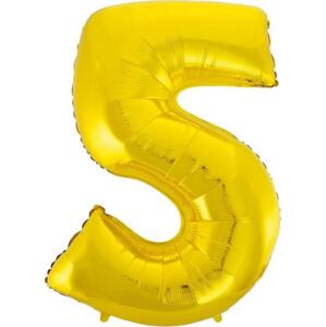 Godan / balloons B&C fóliový balónek "Digit 5", zlatý, 92 cm