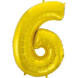 Godan / balloons B&C fóliový balónek "Number 6", zlatý, 92 cm
