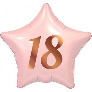 Godan / balloons B&C fóliový balónek 18, růžová hvězda, růžový a zlatý potisk, 19