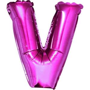 Godan / balloons Fóliový balónek "Písmeno V", růžový, 35 cm KK