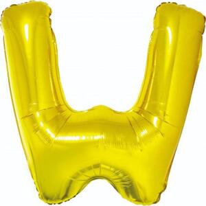 Godan / balloons Fóliový balónek "Písmeno W", zlatý, 89 cm KK