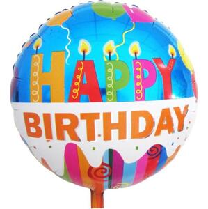 Godan / balloons Fóliový balónek "Všechno nejlepší k narozeninám (svíčky)", 18