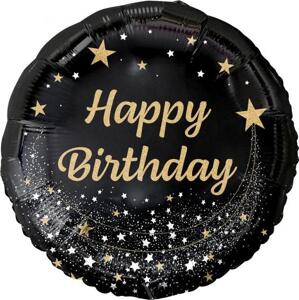 Godan / balloons Fóliový balónek B&C Happy Birthday, černý, 18