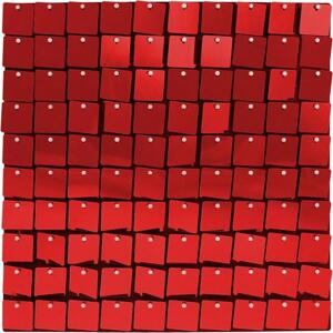 Godan / decorations Červený dekorativní panel, černý podklad, 30x30 cm/ 100 čtverců