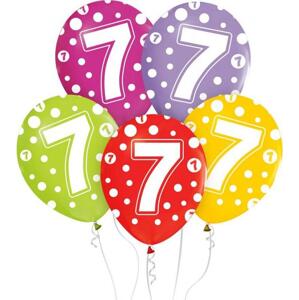 Godan / balloons Balónky s čísly: 7, 12"/ 5 ks.