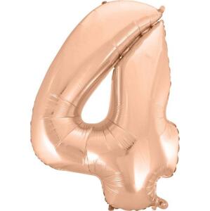 Godan / balloons B&C fóliový balónek "Number 4", růžový a zlatý, 92 cm