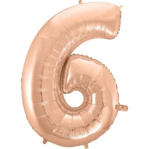 Godan / balloons B&C fóliový balónek "Number 6", růžový a zlatý, 92 cm