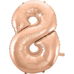 Godan / balloons B&C fóliový balónek "Number 8", růžový a zlatý, 92 cm