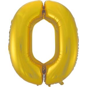 Godan / balloons B&C fóliový balónek "Digit 0", zlatý, matný, 92 cm