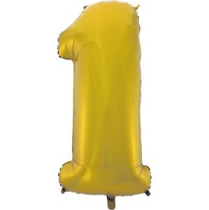 Godan / balloons B&C fóliový balónek "Digit 1", zlatý, matný, 92 cm