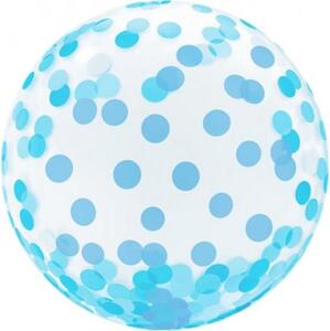 Godan / balloons Aqua balónek - krystal, modré puntíky, 18