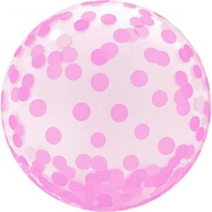 Godan / balloons Aqua balónek - krystal, růžové puntíky, 18