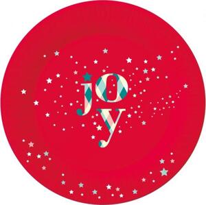 Papírové talíře Joy, červené, 18 cm/ 6 ks.