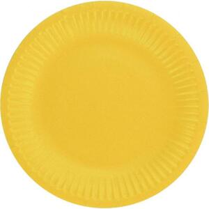 Godan / decorations Papírové talíře jednobarevná žlutá, 18 cm, 6 ks.