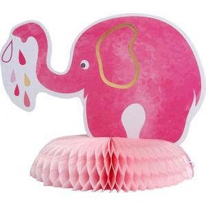 Godan / decorations Dekorace na stůl B&G Baby Girl - slon, světle růžová, 14x18 cm