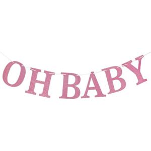 Godan / decorations B&G Oh Baby třpytivá papírová girlanda, světle růžová, DIY, 300 cm