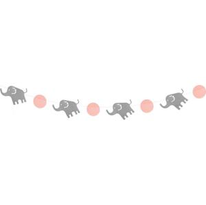 Godan / decorations B&G Elephants papírová girlanda, růžová, 200 cm