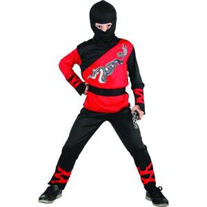 Godan / costumes Sada Dragon Ninja (halenka, kalhoty, kapuce, chrániče rukou, pásek), velikost 110/120 cm
