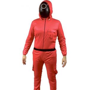 Godan / costumes Color Game, Red - Circle kostým (kombinéza s kapucí, pásek, maska), velikost 56