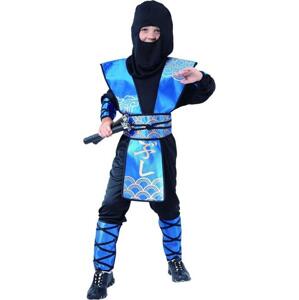 Godan / costumes Modrá souprava Ninja (kapuce, mikina, kalhoty, návleky na ruce, nohy a tělo) velikost 110/120 cm