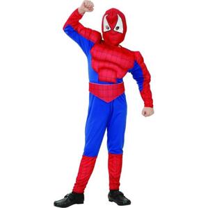 Godan / costumes Souprava Spider Hero se svaly (oblek se svaly, pásek, kapuce), velikost 110/120 cm