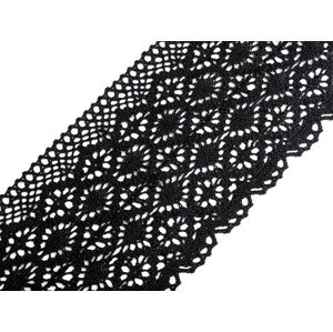 Bavlněná krajka paličkovaná šíře 11-12 cm Varianta: 4 černá, Balení: 13.5 m