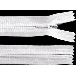 Spirálový zip skrytý šíře 3 mm délka 30 cm Varianta: 101 bílá, Balení: 1 ks