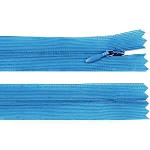 Spirálový zip skrytý šíře 3 mm délka 35 cm dederon Varianta: 208 modrá sytá světlá, Balení: 1 ks