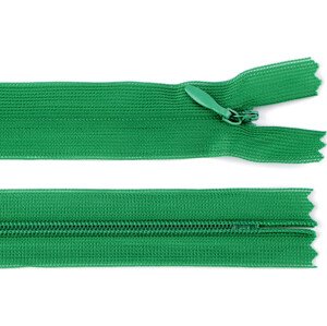 Spirálový zip skrytý šíře 3 mm délka 40 cm dederon Varianta: 243 zelené kapradí, Balení: 1 ks