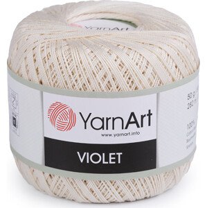 Bavlněná příze háčkovací Violet 50 g Varianta: 2 (6194) krémová světlá, Balení: 1 ks