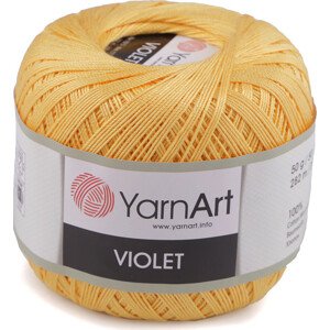 Bavlněná příze háčkovací Violet 50 g Varianta: 11 (4653) žlutá, Balení: 1 ks