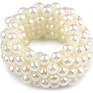 Perlová gumička / ozdoba do vlasů Varianta: 2 krémová světlá perlová, Balení: 1 ks