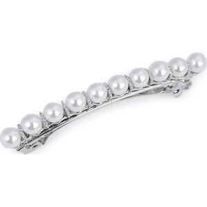 Francouzská spona do vlasů s perlami Varianta: 1 perlová, Balení: 1 ks