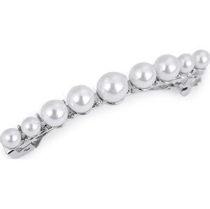 Francouzská spona do vlasů s perlami Varianta: 3 perlová, Balení: 12 ks